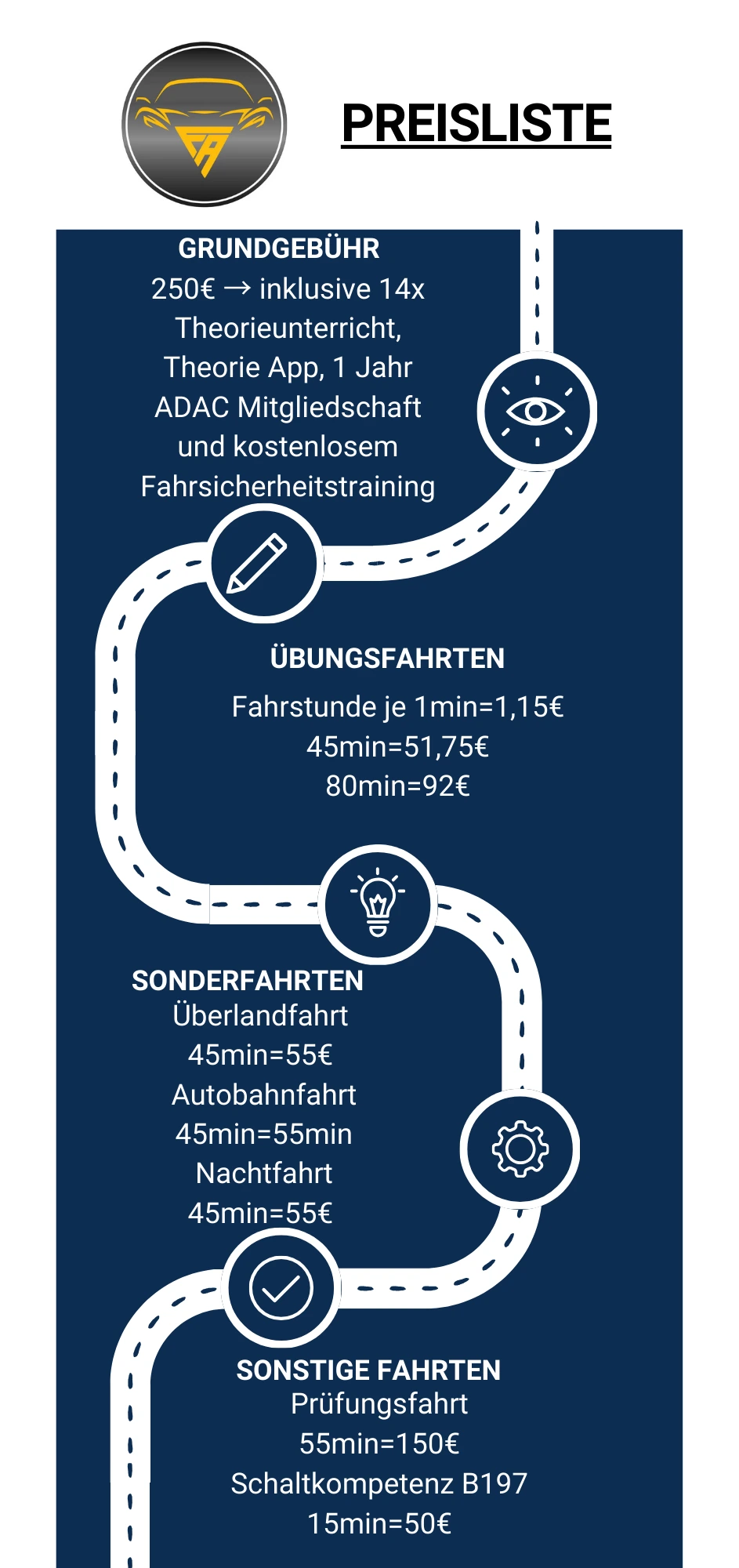Preisliste Fahrschule Aren